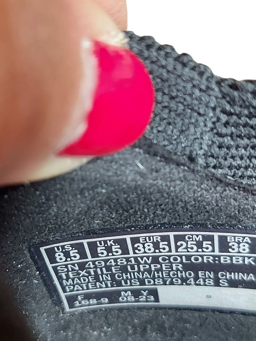 Skechers Relaxed Fit Wide Fit Black Scalloped Edge Slip-On Sneakers Memory Foam